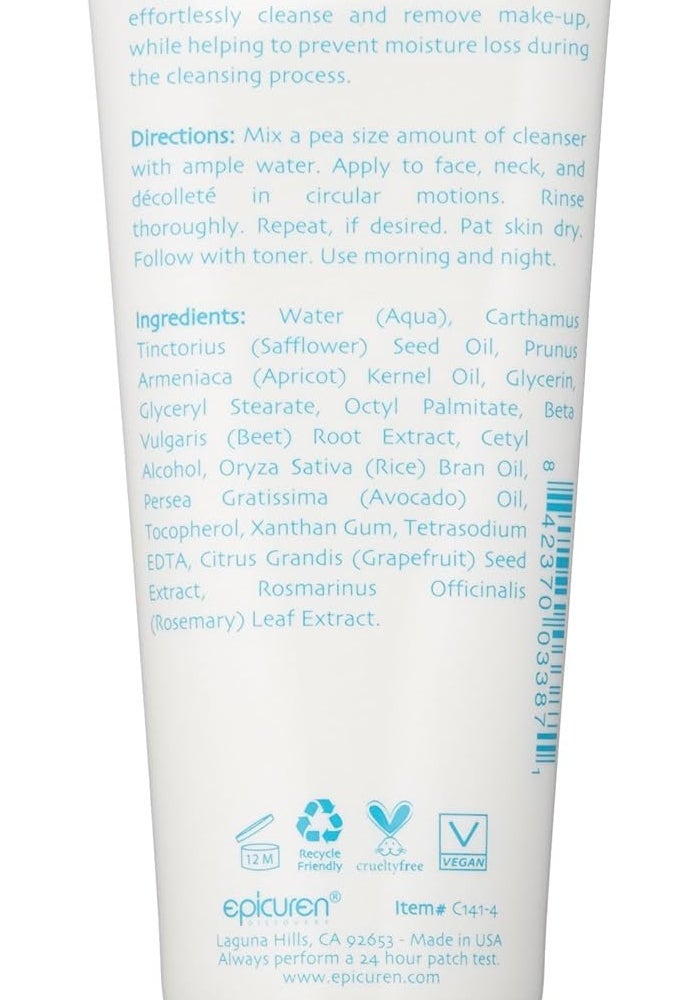 Epicuren Discovery Apricot Cream Cleanser - Gentle Non-Foaming Face Wash, 4 Fl Oz - Image 2